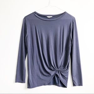Long Sleeve Periwinkle Knotted Top